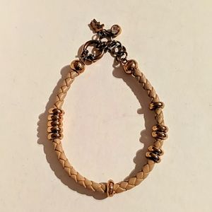 Folli Follie Tan Leather Braided Bracelet